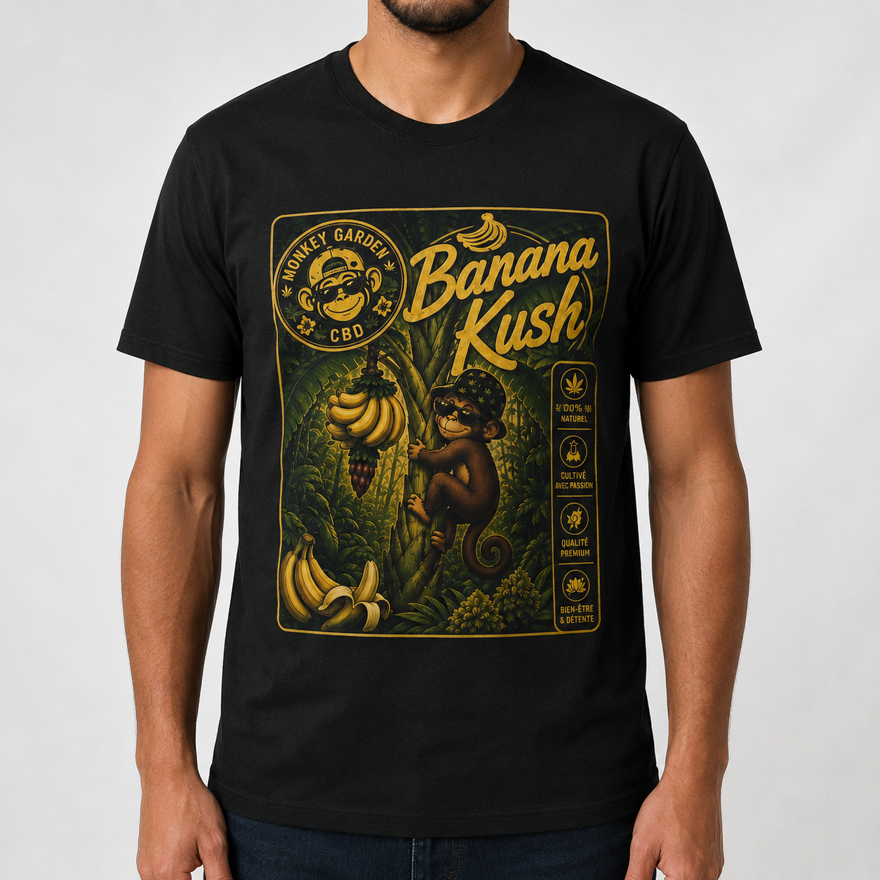 T-shirt Banana Kush – Monkey Garden CBD